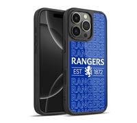 Head Case Designs Licenza Ufficiale Rangers FC Tipografia Stemma Cover in Gel Rinforzata [Protezione di Grado Militare] Compatibile con Apple iPhone 16 PRO