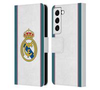 Head Case Designs Licenza Ufficiale Real Madrid CF Bianco 2026/27 Distintivo Custodia Portafoglio in Pelle Compatibile con Samsung Galaxy S22 5G