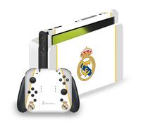 Head Case Designs Licenza Ufficiale Real Madrid CF Bianco Stemma Vinile Sticker Gaming Pelle Adesivo Compatibile con Nintendo Switch OLED Bundle