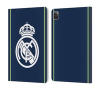 Head Case Designs Licenza Ufficiale Real Madrid CF Blu Scuro Stemma Custodia Portafoglio in Pelle Compatibile con Apple iPad PRO 11 2020/2021 / 2022