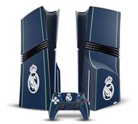 Head Case Designs Licenza Ufficiale Real Madrid CF Blu Scuro Stemma Vinile Sticker Gaming Pelle Adesivo Compatibile con Sony Playstation 5 PS5 PRO Disc Edition Console & DualSense Controller