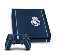 Head Case Designs Licenza Ufficiale Real Madrid CF Blu Scuro Stemma Vinile Sticker Gaming Pelle Adesivo Compatibile con Sony Playstation 4 PS4 Console And DualShock 4 Controller Bundle