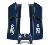 Head Case Designs Licenza Ufficiale Real Madrid CF Blu Scuro Stemma Vinile Sticker Gaming Pelle Adesivo Compatibile con Sony Playstation 5 PS5 PRO Digital Edition Console & DualSense Controller