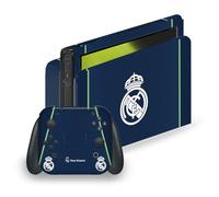 Head Case Designs Licenza Ufficiale Real Madrid CF Blu Scuro Stemma Vinile Sticker Gaming Pelle Adesivo Compatibile con Nintendo Switch OLED Bundle