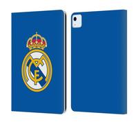 Head Case Designs Licenza Ufficiale Real Madrid CF Logo Blu Semplice Origine Custodia Portafoglio in Pelle Compatibile con Apple iPad Air 11 2020/2022/2024/2025
