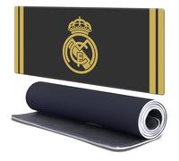 Head Case Designs Licenza Ufficiale Real Madrid CF Nero e Oro Logo del Distintivo 37.4 x 15.75 x 0.16 Inches (900 x 400 mm) - XL Tappetino per Mouse E Scrivania da Ufficio per Giochi Tastiera PC