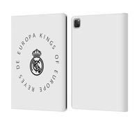 Head Case Designs Licenza Ufficiale Real Madrid CF Re D'Europa Leggenda Custodia Portafoglio in Pelle Compatibile con Apple iPad PRO 12.9 2020/2021/2022