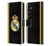 Head Case Designs Licenza Ufficiale Real Madrid CF Ritorno al 99/00 Nero retrò Custodia Portafoglio in Pelle Compatibile con Samsung Galaxy A55 5G