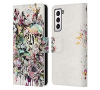 Head Case Designs Licenza Ufficiale Riza Peker Tigre Animali Custodia Portafoglio in Pelle Compatibile con Samsung Galaxy S21 5G