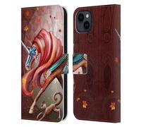Head Case Designs Licenza Ufficiale Rose Khan Arancione Autunnale Unicorni Custodia Portafoglio in Pelle Compatibile con Apple iPhone 15 Plus