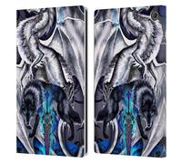 Head Case Designs Licenza Ufficiale Ruth Thompson Lama & Lupo Fantasia Draghi con Spade Custodia Portafoglio in Pelle Compatibile con Amazon Fire Max 11 2023