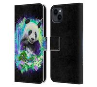 Head Case Designs Licenza Ufficiale Sheena Pike Rainbow Bamboo Panda Spirit Animali Custodia Portafoglio in Pelle Compatibile con Apple iPhone 15 Plus