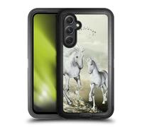 Head Case Designs Licenza Ufficiale Simone Gatterwe Bianco Sulla Spiaggia Cavalli Custodia Antiurto Ultra Blindata compatibile con Samsung Galaxy A54 5G