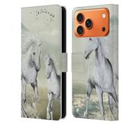Head Case Designs Licenza Ufficiale Simone Gatterwe Bianco sulla Spiaggia Cavalli Custodia Portafoglio in Pelle Compatibile con Apple iPhone 17 PRO Max