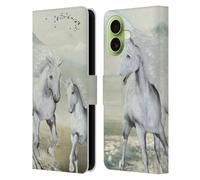 Head Case Designs Licenza Ufficiale Simone Gatterwe Bianco Sulla Spiaggia Cavalli Custodia Portafoglio in Pelle Compatibile con Apple iPhone 17
