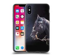 Head Case Designs Licenza Ufficiale Simone Gatterwe Cavallo Frisone Pegasus E Unicorni Custodia Cover in Morbido Gel Compatibile con Apple iPhone X/iPhone XS