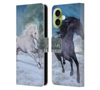 Head Case Designs Licenza Ufficiale Simone Gatterwe libertà nella Neve Cavalli Custodia Portafoglio in Pelle Compatibile con Apple iPhone 17