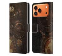 Head Case Designs Licenza Ufficiale Simone Gatterwe Orologi E Ingranaggi Steampunk Custodia Portafoglio in Pelle Compatibile con Apple iPhone 17 Pro Max