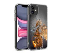 Head Case Designs Licenza Ufficiale Stanley Morrison Bevanda Steampunk d'oro Draghi Custodia in Gel [Protezione di Grado Militare] Compatibile Con Apple iPhone 11 E Compatibile Con MagSafe