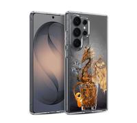Head Case Designs Licenza Ufficiale Stanley Morrison Bevanda Steampunk d'oro Draghi Custodia in Gel [Protezione di Grado Militare] Compatibile Con Samsung Galaxy S26 Ultra E Compatibile Con MagSafe