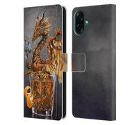 Head Case Designs Licenza Ufficiale Stanley Morrison Bevanda Steampunk d'oro Draghi Custodia Portafoglio in Pelle Compatibile con Samsung Galaxy A07