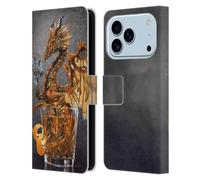 Head Case Designs Licenza Ufficiale Stanley Morrison Bevanda Steampunk d'oro Draghi Custodia Portafoglio in Pelle Compatibile con Apple iPhone 17 Pro