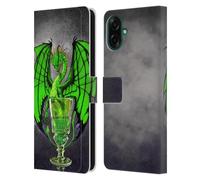 Head Case Designs Licenza Ufficiale Stanley Morrison Bevanda Verde all'assenzio Draghi Custodia Portafoglio in Pelle Compatibile con Samsung Galaxy A07