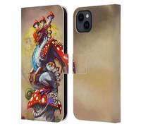 Head Case Designs Licenza Ufficiale Stanley Morrison Giardino dei Funghi Draghi 3 Custodia Portafoglio in Pelle Compatibile con Apple iPhone 15 Plus