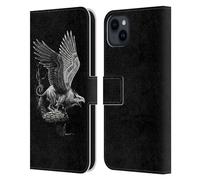 Head Case Designs Licenza Ufficiale Stanley Morrison Grifone Bianco E Nero Custodia Portafoglio in Pelle Compatibile con Apple iPhone 15 Plus