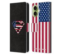 Head Case Designs Licenza Ufficiale Superman DC Comics Bandiera U.S. 2 Logo Custodia Portafoglio in Pelle Compatibile con Apple iPhone 17