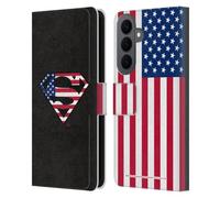 Head Case Designs Licenza Ufficiale Superman DC Comics Bandiera U.S. 2 Logo Custodia Portafoglio in Pelle Compatibile con Samsung Galaxy S26 Plus