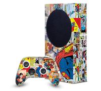 Head Case Designs Licenza Ufficiale Superman DC Comics Collage Di Personaggi Loghi E Fumetti Console Da Gioco Wrap E Pelle Per Controller Compatibile con Xbox Series S Console & Controller Bundle