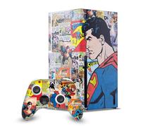 Head Case Designs Licenza Ufficiale Superman DC Comics Collage Di Personaggi Loghi E Fumetti Pacchetto Console Da Gioco Wrap E Pelle Per Controller Compatibile con Xbox Series X