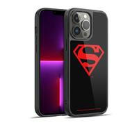 Head Case Designs Licenza Ufficiale Superman DC Comics Nero E Rosso Logo Cover in Gel Rinforzata [Protezione di Grado Militare] Compatibile con Apple iPhone 13 PRO Max