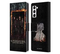 Head Case Designs Licenza Ufficiale Supernatural Sam, Dean, Castiel & Crowley Arte Chiave Custodia Portafoglio in Pelle Compatibile con Samsung Galaxy S21+ 5G