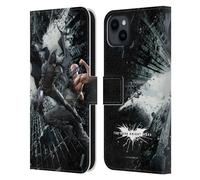 Head Case Designs Licenza Ufficiale The Dark Knight Rises Batman Contro Bane Personaggio Art Custodia Portafoglio in Pelle Compatibile con Apple iPhone 15 Plus