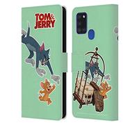 Head Case Designs Licenza Ufficiale Tom And Jerry Movie (2021) Personaggi 1 Grafica Custodia Portafoglio in Pelle Compatibile con Samsung Galaxy A21s (2020)