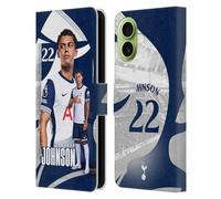 Head Case Designs Licenza Ufficiale Tottenham Hotspur F.C. Brennan Johnson 2024/25 Prima Squadra Custodia Portafoglio in Pelle Compatibile con Apple iPhone 17