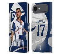 Head Case Designs Licenza Ufficiale Tottenham Hotspur F.C. Cristian Romero 2024/25 Prima Squadra Custodia Portafoglio in Pelle Compatibile con Apple iPhone 17 Air
