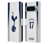 Head Case Designs Licenza Ufficiale Tottenham Hotspur F.C. Cristian Romero 2025/26 Giocatori Home Kit Custodia Portafoglio in Pelle Compatibile con Google Pixel 9 PRO XL