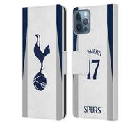 Head Case Designs Licenza Ufficiale Tottenham Hotspur F.C. Cristian Romero 2025/26 Giocatori Home Kit Custodia Portafoglio in Pelle Compatibile con Apple iPhone 12 / iPhone 12 PRO