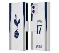 Head Case Designs Licenza Ufficiale Tottenham Hotspur F.C. Cristian Romero 2025/26 Giocatori Home Kit Custodia Portafoglio in Pelle Compatibile con Apple iPhone 11