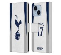 Head Case Designs Licenza Ufficiale Tottenham Hotspur F.C. Cristian Romero 2025/26 Giocatori Home Kit Custodia Portafoglio in Pelle Compatibile con Apple iPhone 14 Plus