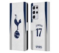 Head Case Designs Licenza Ufficiale Tottenham Hotspur F.C. Cristian Romero 2025/26 Giocatori Home Kit Custodia Portafoglio in Pelle Compatibile con Samsung Galaxy S21 Ultra 5G