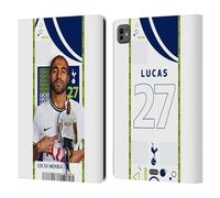 Head Case Designs Licenza Ufficiale Tottenham Hotspur F.C. Lucas Moura 2022/23 Prima Squadra Custodia Portafoglio in Pelle Compatibile con Apple iPad PRO 11 M4 2024