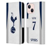 Head Case Designs Licenza Ufficiale Tottenham Hotspur F.C. Son Heung-Min 2025/26 Giocatori Home Kit Custodia Portafoglio in Pelle Compatibile con Apple iPhone 13 Mini