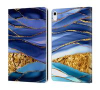 Head Case Designs Licenza Ufficiale UtArt Mari d'oro Notte Oscura Marmoreo Custodia Portafoglio in Pelle Compatibile con Apple iPad 10.9 2022/2025