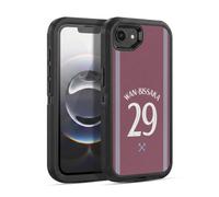 Head Case Designs Licenza Ufficiale West Ham United FC Aaron Wan-Bissaka 2025/26 Giocatori Home Kit Custodia Antiurto Ultra Blindata compatibile con Apple iPhone 16e / iPhone 17e