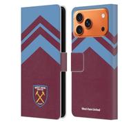 Head Case Designs Licenza Ufficiale West Ham United FC Arrowhead Lines Crest Grafiche Custodia Portafoglio in Pelle Compatibile con Apple iPhone 17 Pro Max