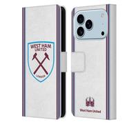 Head Case Designs Licenza Ufficiale West Ham United FC Away 2019/20 Kit Crest Custodia Portafoglio in Pelle Compatibile con Apple iPhone 17 PRO